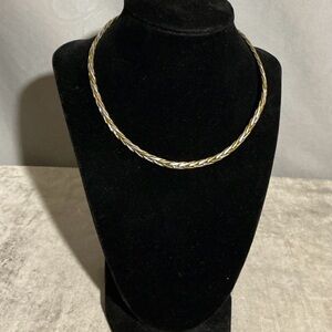 Braided Sterling Silver/Brass Choker Necklace